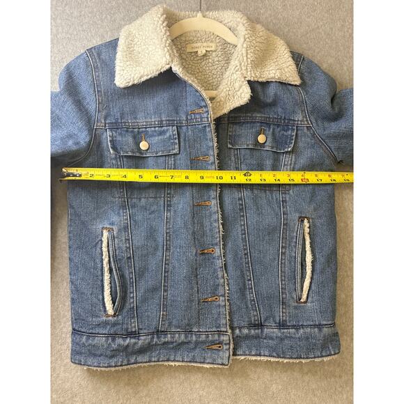 Honey Punch Sherpa Lined Denim Jacket Women’s Small - Picture 8 of 9